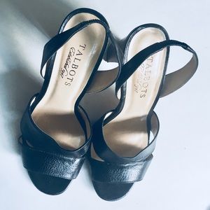 Talbots Black Leather Sandal